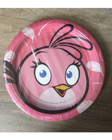 Tanieriky Angry Birds Pink 23cm 8ks