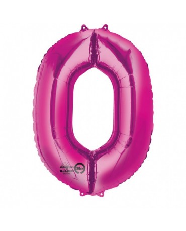Fóliový balón číslo 0- ružový 66x88cm