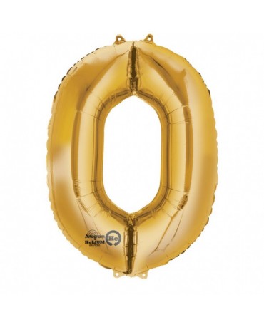 Fóliový balón číslo 0 -zlatý 66x88cm