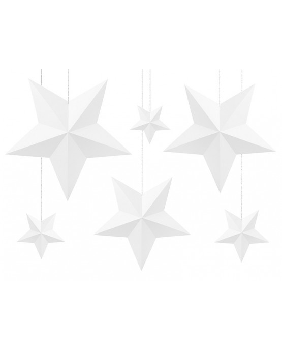 Dekorácia hviezdy -biele 6ks
